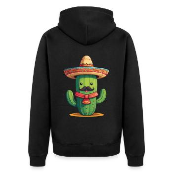 Cactus Fiesta Drôle De Vacances Mexicaines - Veste à capuche bio Premium Unisexe - noir - Dos - Nico (187cm)