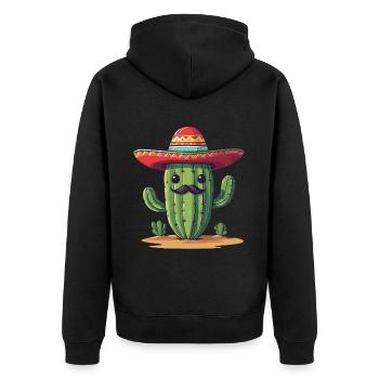 Cactus Fiesta Vacances Mexicaines Drôle - Veste à capuche bio Premium Unisexe - noir - Dos - Nico (187cm)