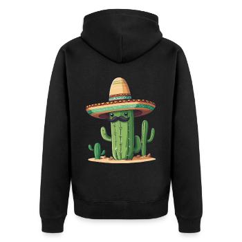 Cactus Fiesta Drôle De Vacances Mexicaines - Veste à capuche bio Premium Unisexe - noir - Dos - Nico (187cm)