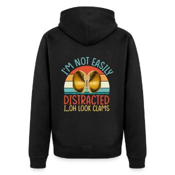 Conception de coquille de palourde Clamming Seafood Digger - Veste à capuche bio Premium Unisexe - noir - Dos - Nico (187cm)