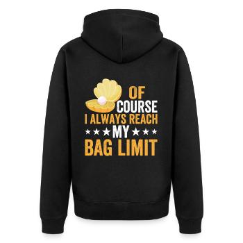 Clam Clamming Seafood Digger Shell Design - Unisex Premium Organic Zip Hoodie - black - Back - Nico (187cm)
