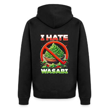 I hate wasabi - Unisex Premium Organic Zip Hoodie - black - Back - Nico (187cm)