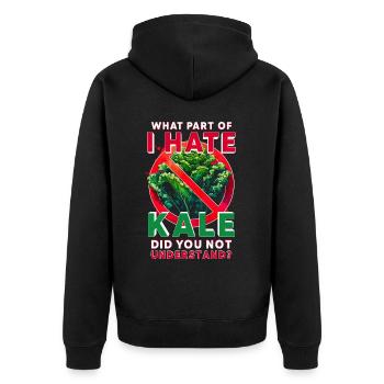Kale Hater - Unisex Premium Organic Zip Hoodie - black - Back - Nico (187cm)