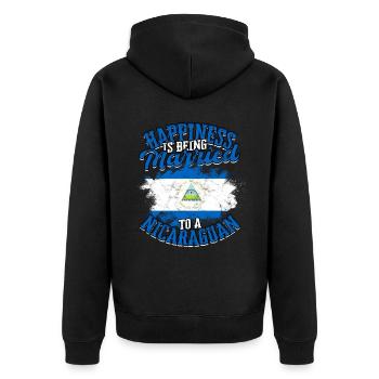 Nicaragua Nicaragisch - Unisex Premium Bio Zip Hoodie - Schwarz - Hinten - Nico (187cm)