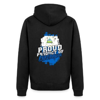 Proud Product Of Nicaragua Nicaragisch - Unisex Premium Bio Zip Hoodie - Schwarz - Hinten - Nico (187cm)