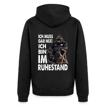 I don't have to do anything, I'm retired - Unisex Premium Organic Zip Hoodie - black - Back - Nico (187cm)