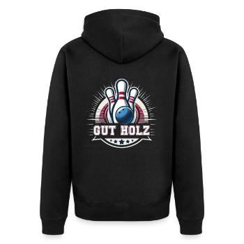 Bonne quilles en bois Skittles Club Design pour les quilles - Veste à capuche bio Premium Unisexe - noir - Dos - Nico (187cm)