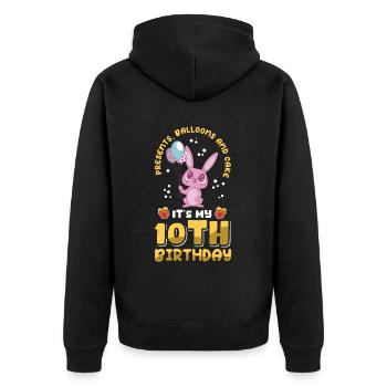 10e anniversaire 10 ans Cadeau Idée Cadeau - Veste à capuche bio Premium Unisexe - noir - Dos - Nico (187cm)