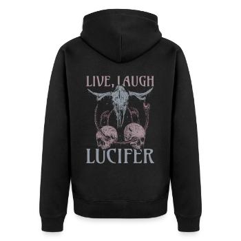 Live Love Lucifer Goth Festival Death Metal - Unisex Premium Organic Zip Hoodie - black - Back - Nico (187cm)