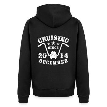 Cruising Biker Geburtstag Dezember 2014 Motorrad - Unisex Premium Bio Zip Hoodie - Schwarz - Hinten - Nico (187cm)