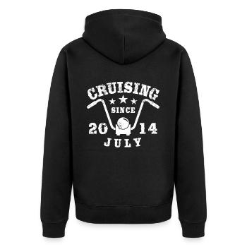 Cruising Biker Geburtstag Juli 2014 Motorrad - Unisex Premium Bio Zip Hoodie - Schwarz - Hinten - Nico (187cm)