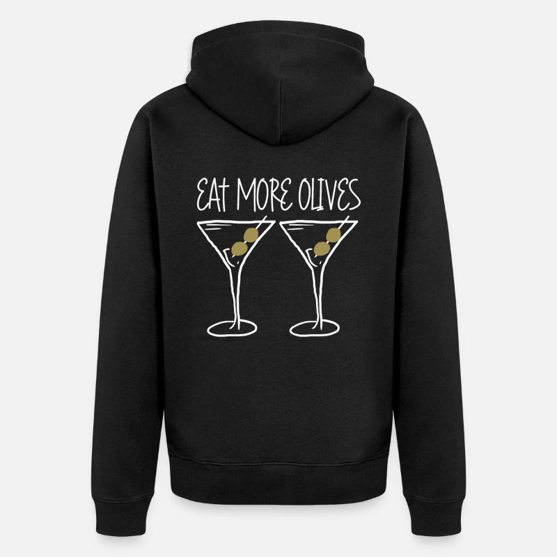 Olives with Martini - Unisex Premium Bio Zip Hoodie - Schwarz