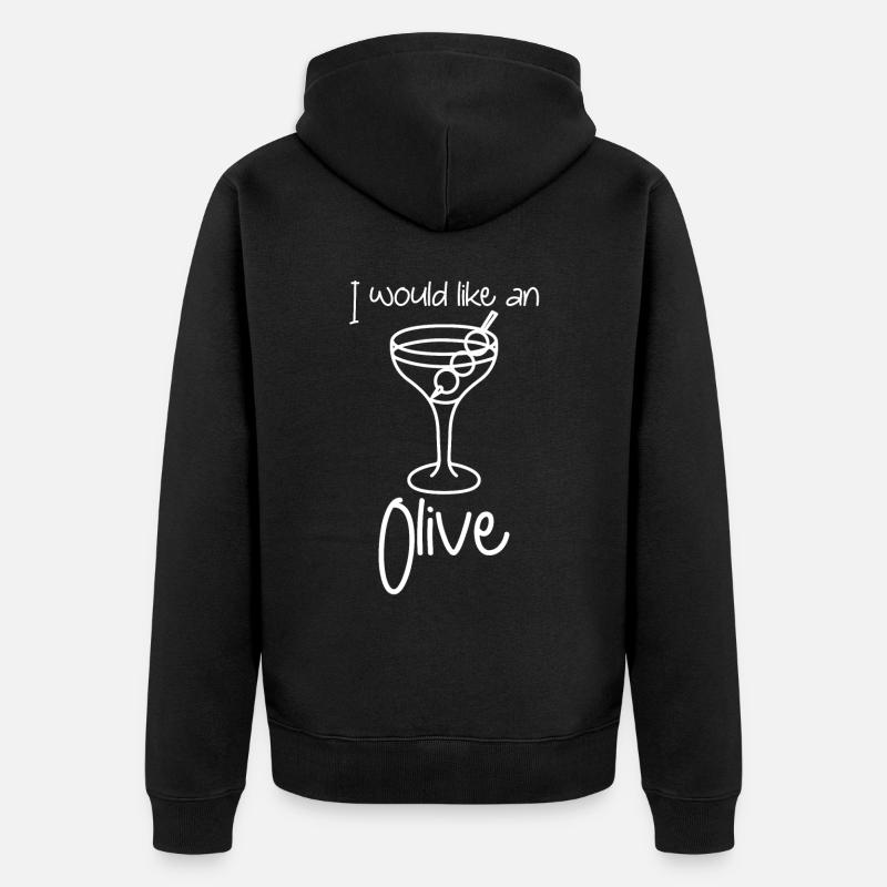 Martini with Olives - Unisex Premium Bio Zip Hoodie - Schwarz