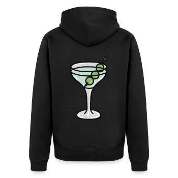 Martini Glas with Olives - Unisex Premium Bio Zip Hoodie - Schwarz - Hinten - Nico (187cm)
