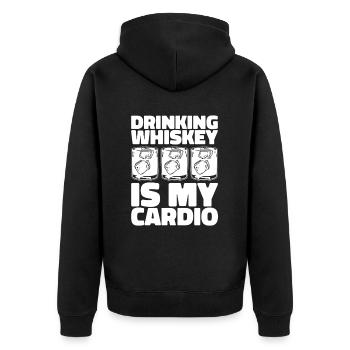 Whisky Whisky Citation Cardio Drôle - Veste à capuche bio Premium Unisexe - noir - Dos - Nico (187cm)