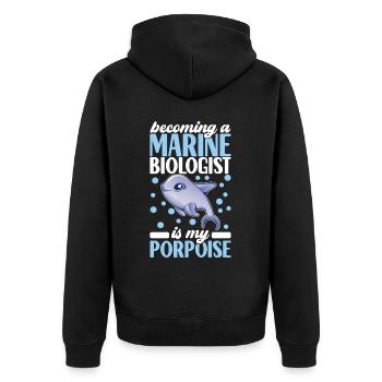 Marine Biology Marine Biologist - Unisex Premium Organic Zip Hoodie - black - Back - Nico (187cm)