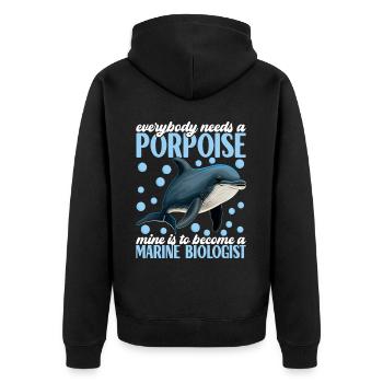 Marine Biology Marine Biologist - Unisex Premium Organic Zip Hoodie - black - Back - Nico (187cm)