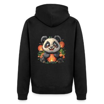 Pandabär-Laternenfest Japanischer Riesenpanda - Unisex Premium Bio Zip Hoodie - Schwarz - Hinten - Nico (187cm)