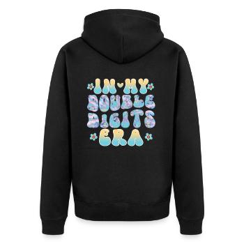 Double Digit Birthday Decoration Girls 10 - Unisex Premium Organic Zip Hoodie - black - Back - Nico (187cm)