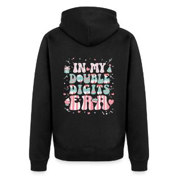 Double Digit Birthday Decoration Girls 10 - Unisex Premium Organic Zip Hoodie - black - Back - Nico (187cm)