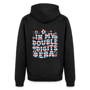 Double Digit Birthday Decoration Girls 10 - Unisex Premium Organic Zip Hoodie - black - Back - Nico (187cm)