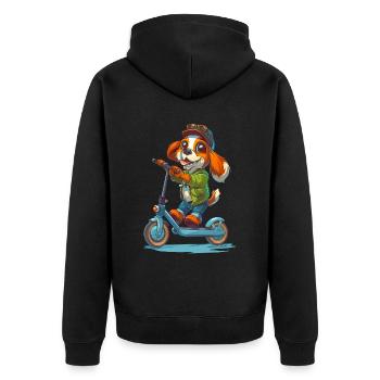 Rouleau Beagle - Veste à capuche bio Premium Unisexe - noir - Dos - Nico (187cm)