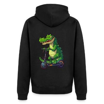 Rouleau crocodile - Veste à capuche bio Premium Unisexe - noir - Dos - Nico (187cm)