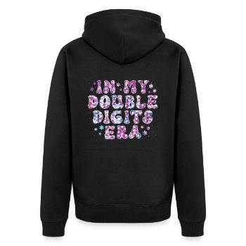 Double Digit Birthday Decoration Girls 10 - Unisex Premium Organic Zip Hoodie - black - Back - Nico (187cm)