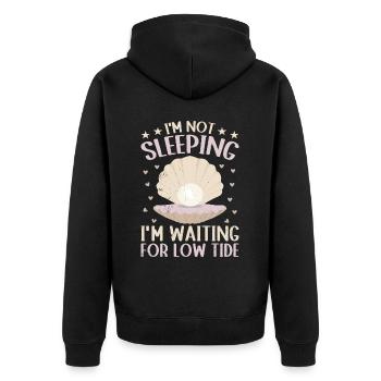 Clam Digging Clams Funny Clamming Men Women - Unisex Premium Organic Zip Hoodie - black - Back - Nico (187cm)