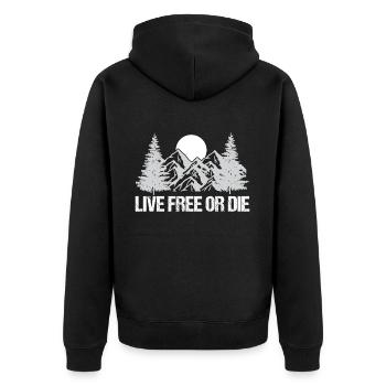 Vivre libre ou mourir rétro Nature Vintage nouveau - Veste à capuche bio Premium Unisexe - noir - Dos - Nico (187cm)
