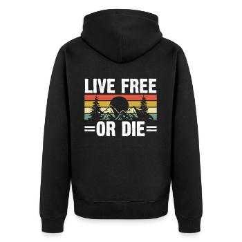 Vivre libre ou mourir Rétro Nature Vintage Nouveau - Veste à capuche bio Premium Unisexe - noir - Dos - Nico (187cm)