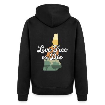 Vivre libre ou mourir rétro Nature Vintage nouveau - Veste à capuche bio Premium Unisexe - noir - Dos - Nico (187cm)