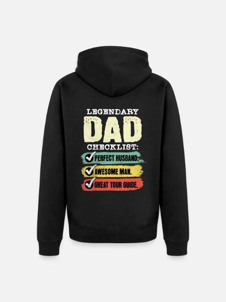 Dad Tour Guide Dzień Ojca - Ekologiczna rozpinana bluza z kapturem Premium unisex - czarny