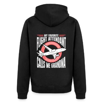 Don't Make Me Use My Flight Attendant Voice - Unisex Premium Bio Zip Hoodie - Schwarz - Hinten - Nico (187cm)