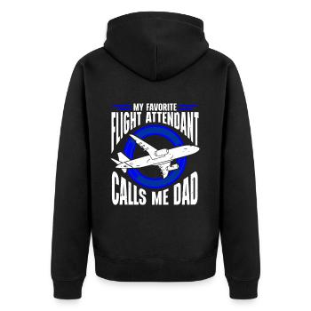 Don't Make Me Use My Flight Attendant Voice - Unisex Premium Bio Zip Hoodie - Schwarz - Hinten - Nico (187cm)