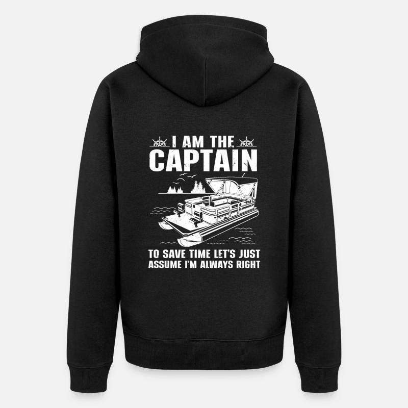 Ponton Bateau Ponton Capitaine - Veste à capuche bio Premium Unisexe - noir