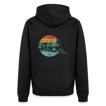 Train Trains Train Drivers - Unisex Premium Organic Zip Hoodie - black - Back - Nico (187cm)
