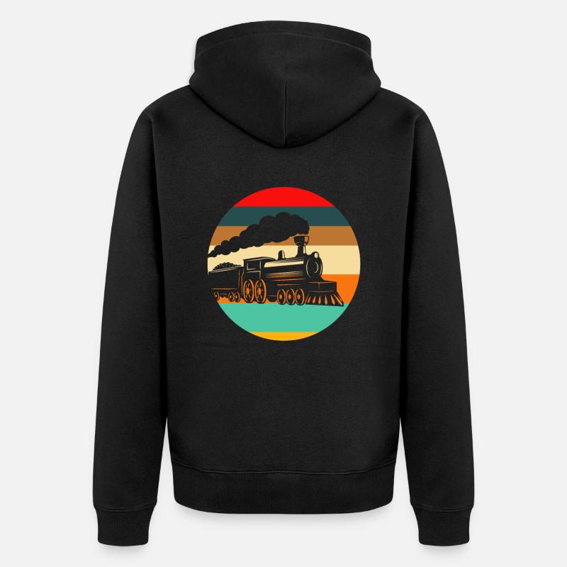 Train rétro Trains Train Spotter - Veste à capuche bio Premium Unisexe - noir