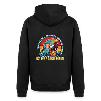 Parrot You're Never Alone When You Parrot Owner - Unisex Premium Bio Zip Hoodie - Schwarz - Hinten - Nico (187cm)
