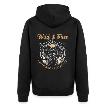 Junggesellin Jungesellinnenabschied Braut - Unisex Premium Bio Zip Hoodie - Schwarz - Hinten - Nico (187cm)