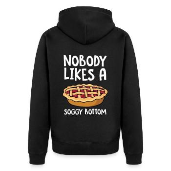 Bäcker Bäckerein Backwaren Backen Geschenk - Unisex Premium Bio Zip Hoodie - Schwarz - Hinten - Nico (187cm)
