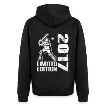 Limited Edition 2017 Limited Edition Cricket - Unisex Premium Bio Zip Hoodie - Schwarz - Hinten - Nico (187cm)