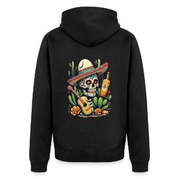 Tequila Skull Design Cinco De Mayo Mexique Célébration - Veste à capuche bio Premium Unisexe - noir - Dos - Nico (187cm)