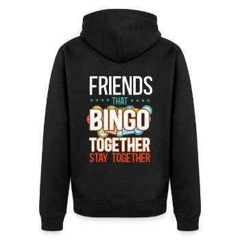 Bingo Joueur Amis Copains - Veste à capuche bio Premium Unisexe - noir - Dos - Nico (187cm)