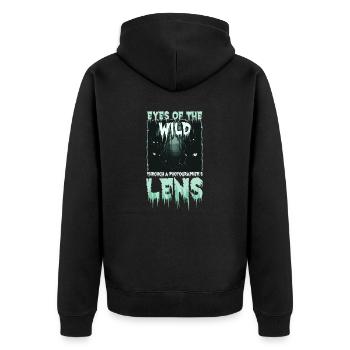 Photographe animalier Eyes of the Wild : À travers - Veste à capuche bio Premium Unisexe - noir - Dos - Nico (187cm)
