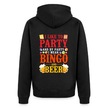 Bingo Player Bière J’aime faire la fête - Veste à capuche bio Premium Unisexe - noir - Dos - Nico (187cm)