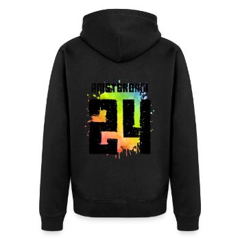 Amsterdam 24 Jersey 2024 - Unisex Premium Organic Zip Hoodie - black - Back - Nico (187cm)