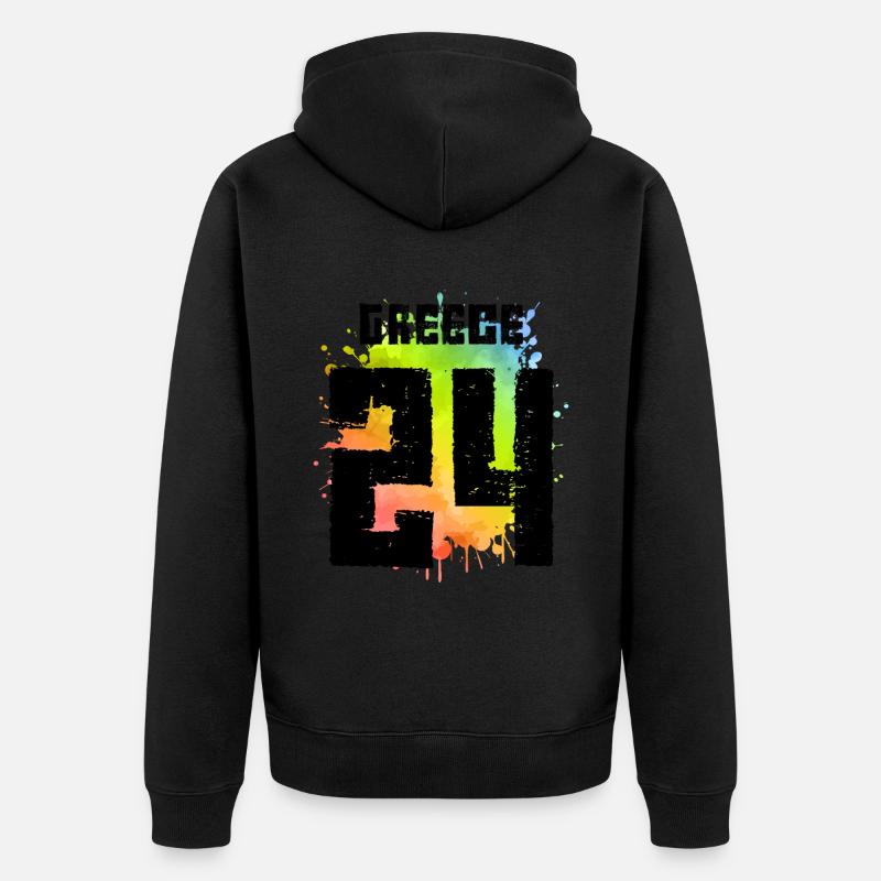 Grèce 24 Chemise 2024 - Veste à capuche bio Premium Unisexe - noir