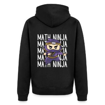 Drôle Math Ninja Mathématiques Geek Nombres - Veste à capuche bio Premium Unisexe - noir - Dos - Nico (187cm)