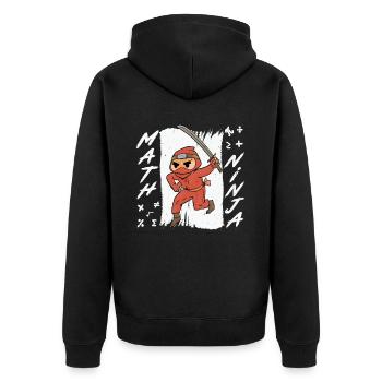 Drôle Math Ninja Mathématiques Geek Nombres - Veste à capuche bio Premium Unisexe - noir - Dos - Nico (187cm)